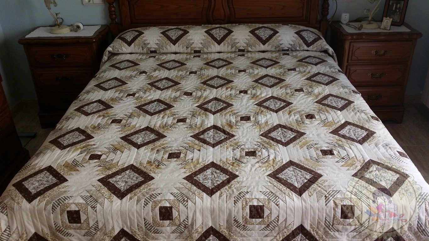 Colcha en log cabin pi�a