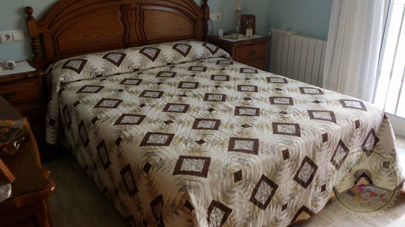 Colcha en log cabin pi�a